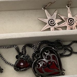 Heart Necklace and Earring Set
